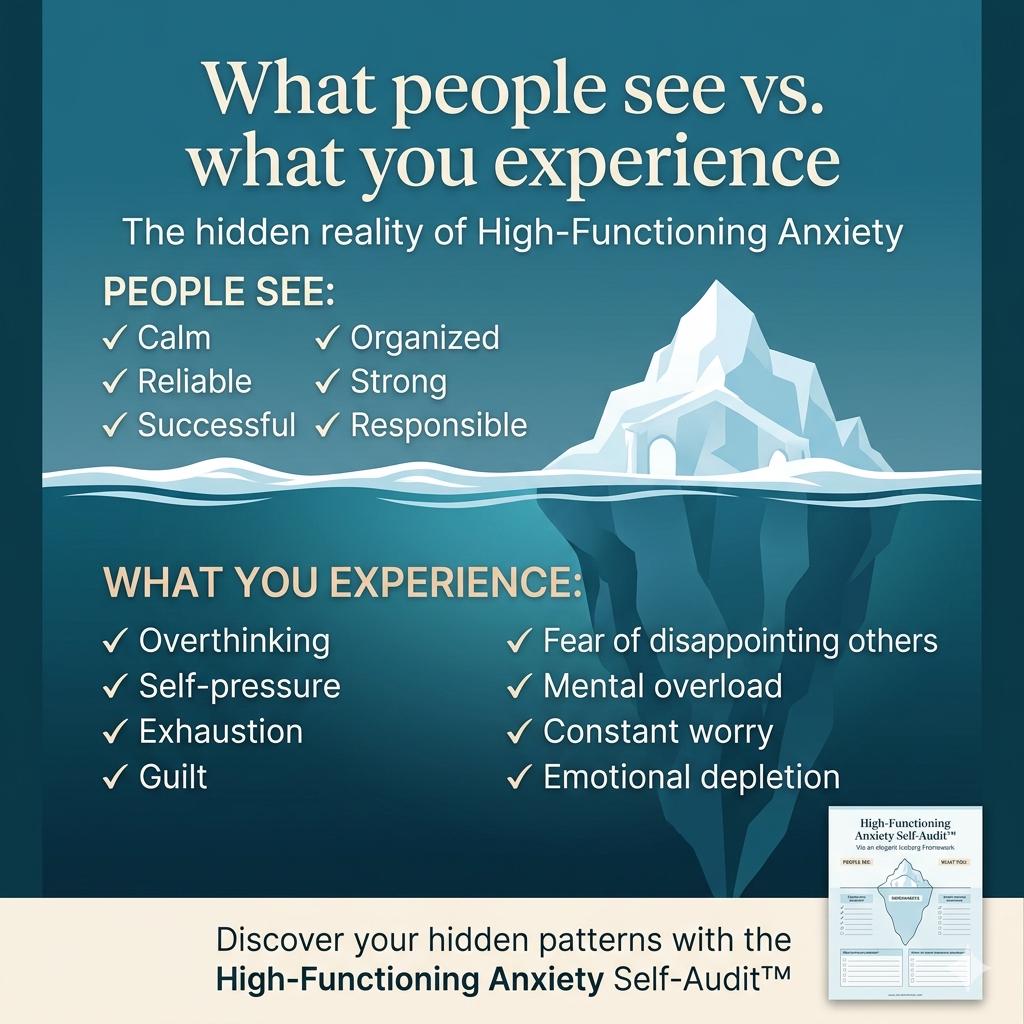 High Functioning Anxiety Workbook Self Audit Overthinking People Pleasing Boundaries PDF - PokeTradingShop