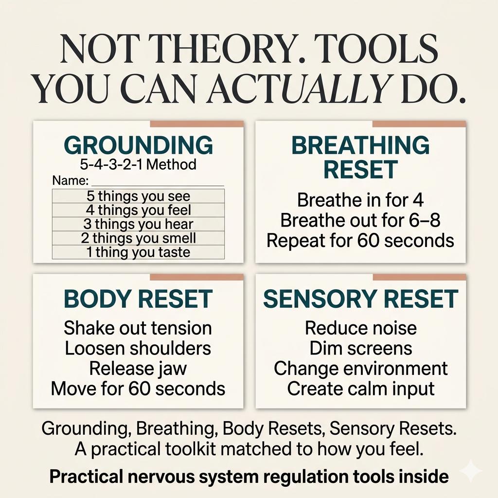 Nervous System Reset Workbook PDF Somatic Healing Workbook Grounding Exercises Anxiety Relief Stress Recovery Burnout Recovery - Image 5