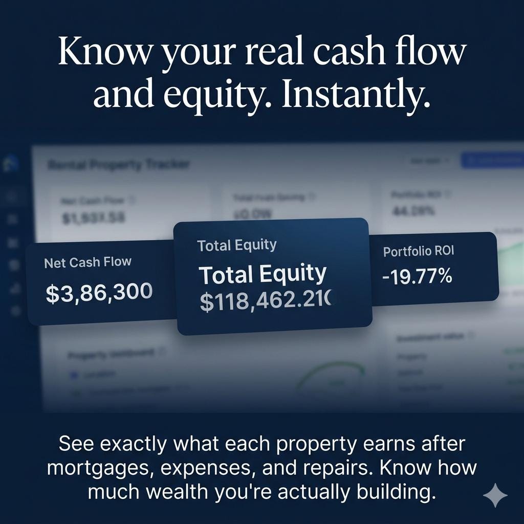Rental Property Tracker Spreadsheet Landlord Income and Expense Cash Flow and ROI Dashboard for Real Estate Investors Google Sheets Excel - PokeTradingShop