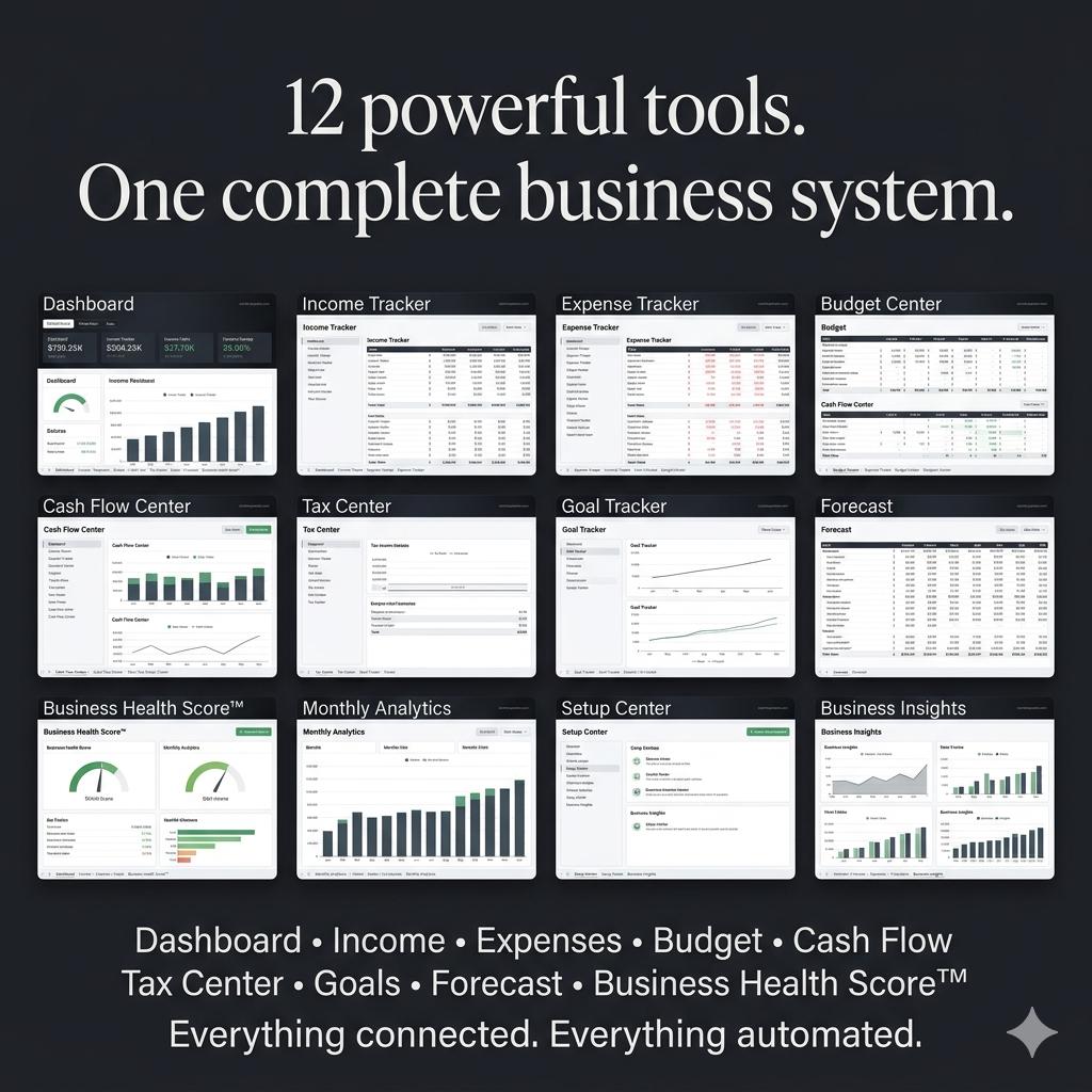Small Business Spreadsheet Profit and Expense Tracker with Bookkeeping Dashboard Cash Flow for Freelancers Self Employed Google Sheets Excel - PokeTradingShop