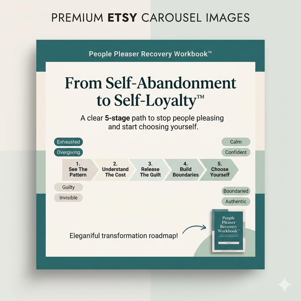 People Pleaser Recovery Workbook Boundaries and Self Worth Journal to Stop Overgiving Set Boundaries Without Guilt and Stop Self Abandonment - PokeTradingShop