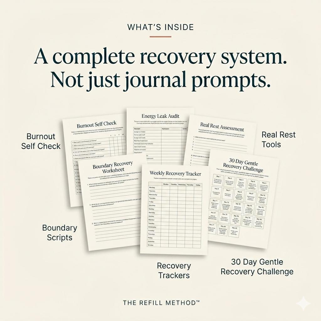 Burnout Recovery Workbook to Restore Your Energy and Rest Without Guilt Gentle Self Care Journal for Exhaustion Overwhelm Emotional Burnout - PokeTradingShop