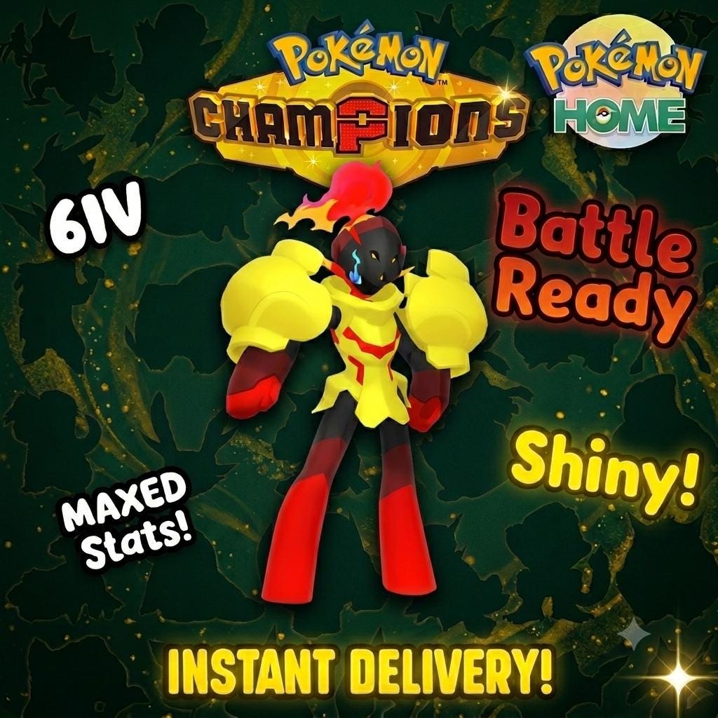 Shiny Armarouge Pokémon Champions 6IV Competitive Battle Ready - PokeTradingShop