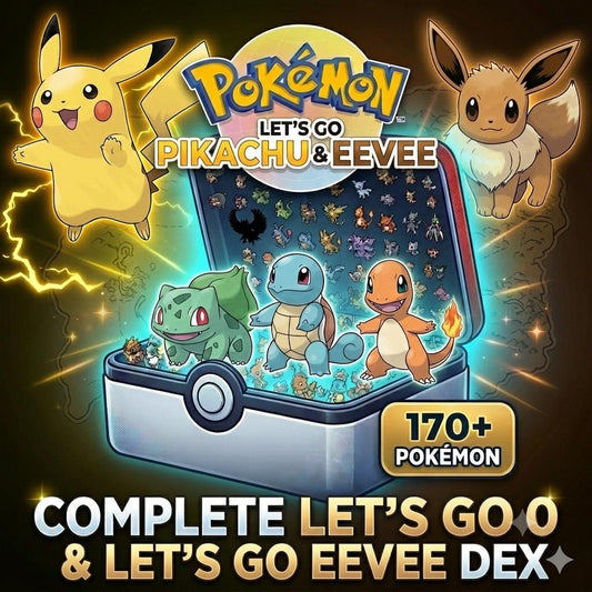 Complete Lets Go Pikachu Eevee Living Dex Pokémon HOME Kanto Pokedex