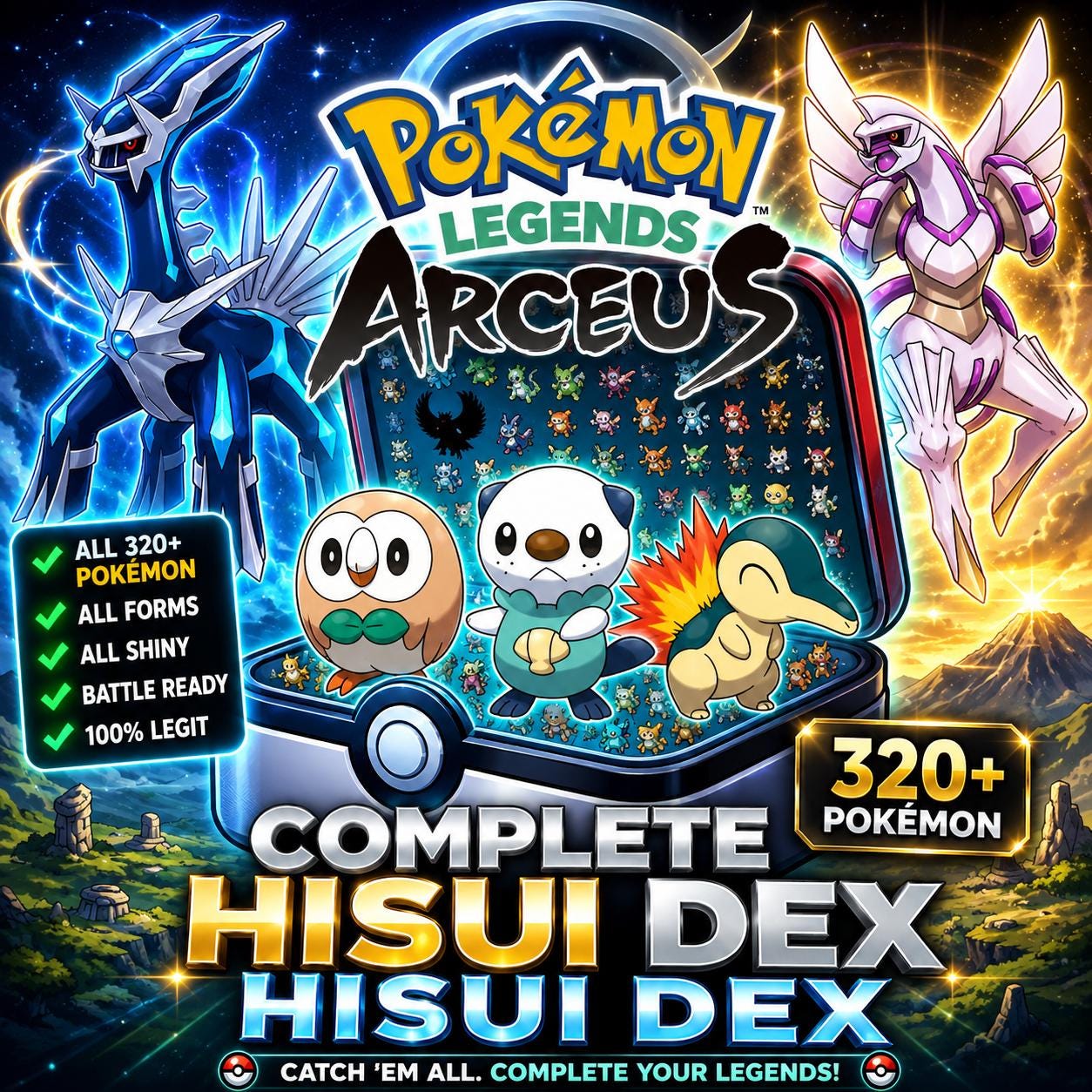 Complete Pokemon Legends Arceus Living Dex All Alpha Pokemon Hisuian Forms 320+ Pokemon Fast Safe Trade - PokeTradingShop