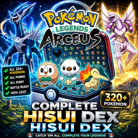 Complete Pokemon Legends Arceus Living Dex All Alpha Pokemon Hisuian Forms 320+ Pokemon Fast