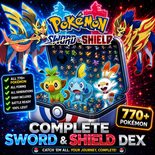 Complete Pokemon Sword Shield Pokedex All Gigantamax Forms 770+ Pokemon Isle of Armor Crown