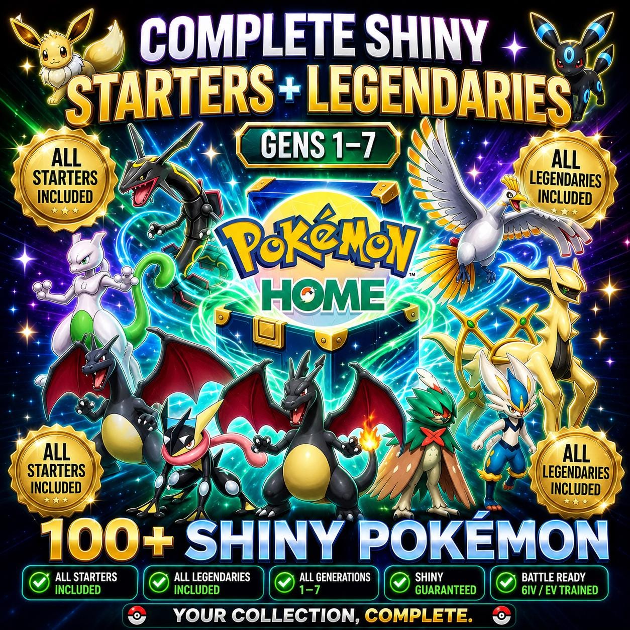 Pokemon HOME 6IV Shiny STARTERS And LEGENDARIES Pokemon Scarlet Violet Pokemon Sword Shield