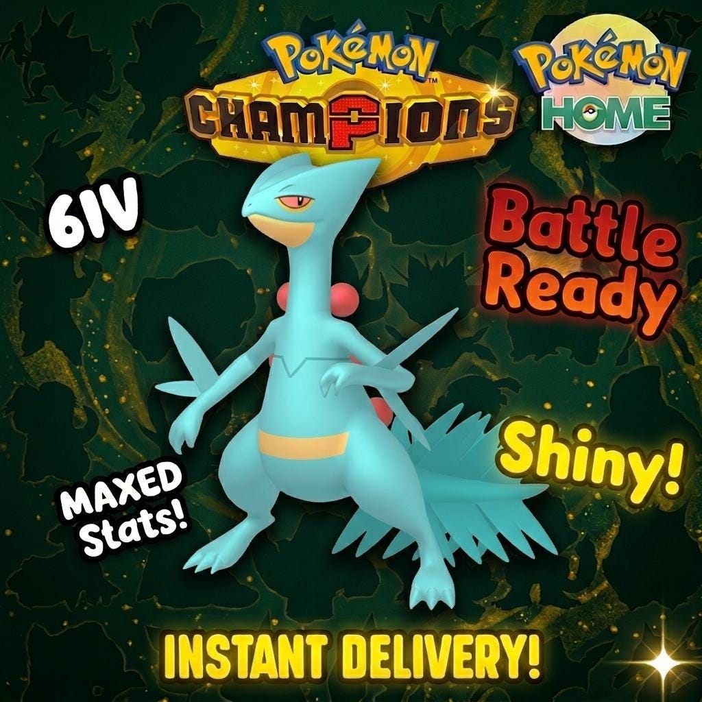 Shiny Sceptile Pokémon Champions 6IV Competitive Battle Ready - PokeTradingShop