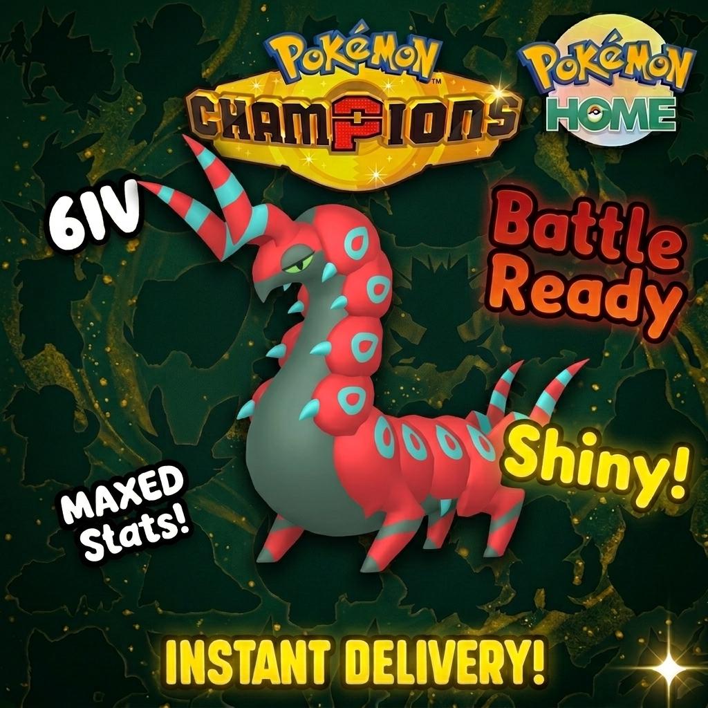 Shiny Scolipede Pokémon Champions 6IV Competitive Battle Ready - PokeTradingShop