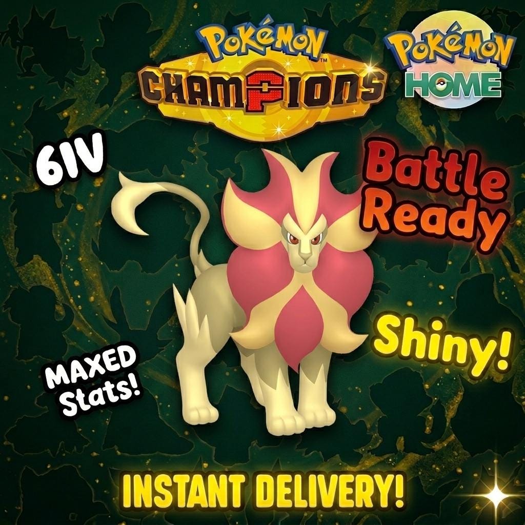 Shiny Pyroar Pokémon Champions 6IV Competitive Battle Ready - PokeTradingShop