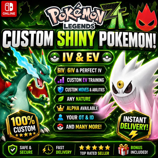 CUSTOM SHINY POKEMON Mega Dimension Dlc Legend Za Alpha Any Species Battle Ready 6iv Custom Ot