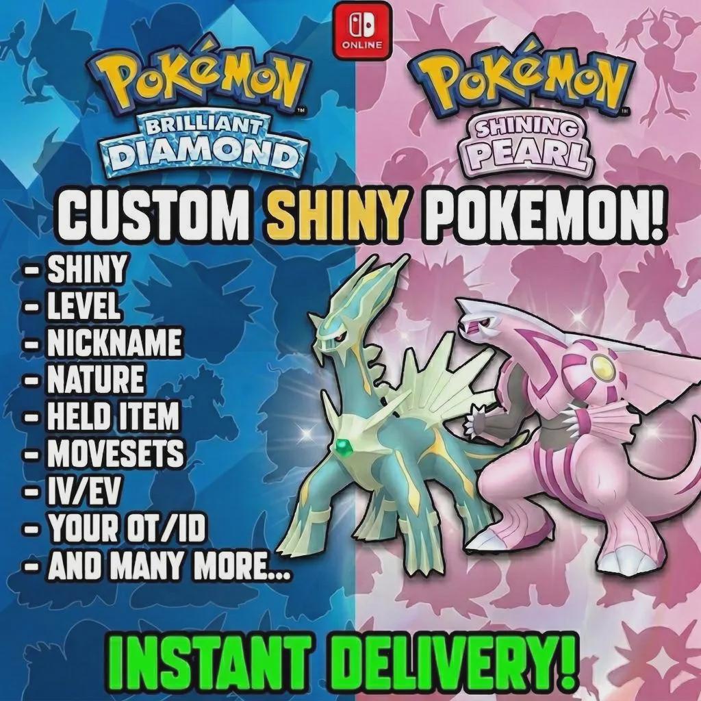 CUSTOM SHINY POKEMON Diamond Pearl Pokopia Ready Any Species Battle Ready 6IV Custom Ot Trainer