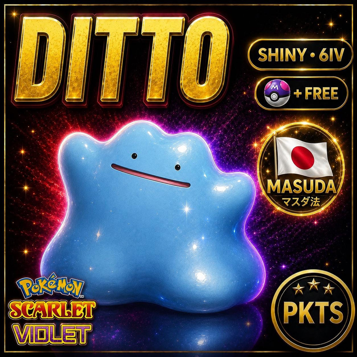 Shiny DITTO Modest Japanese Masuda Pokemon Scarlet and Violet 6IV Shiny Ditto Breeding Pokémon