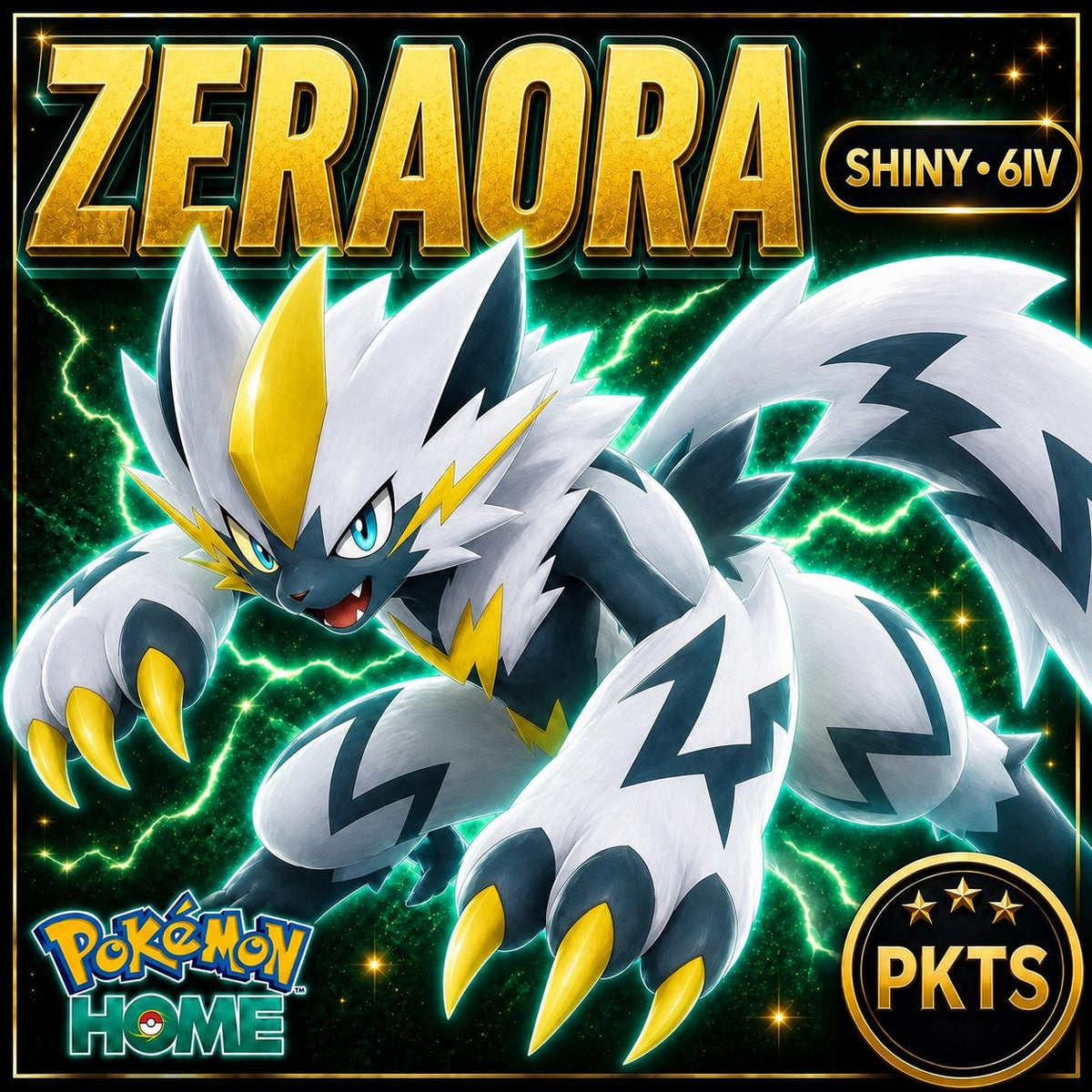 Shiny ZERAORA Pokémon HOME 6IV Competitive Battle Ready