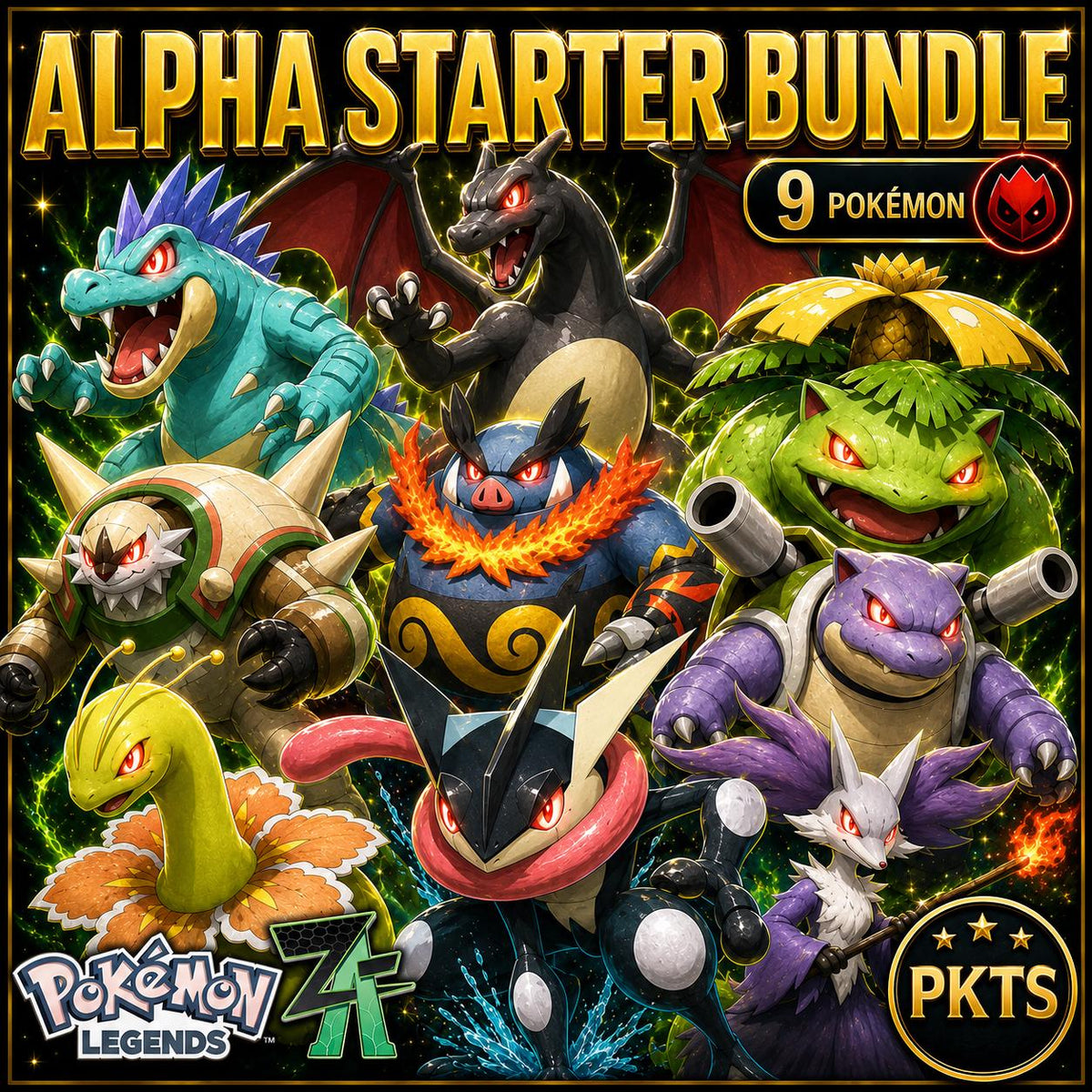 Pokemon ZA ALPHA Starter Bundle Pack Shiny 6IV Competitive Set Battle Ready Ev Trained Any Held