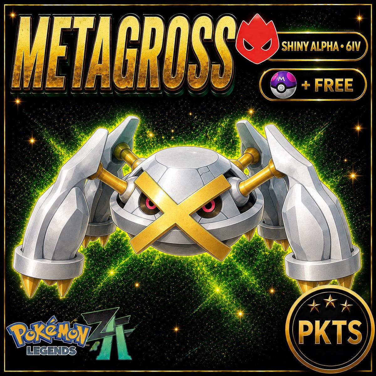 Shiny Alpha Metagross Pokémon Legends ZA 6IV Competitive Battle Ready