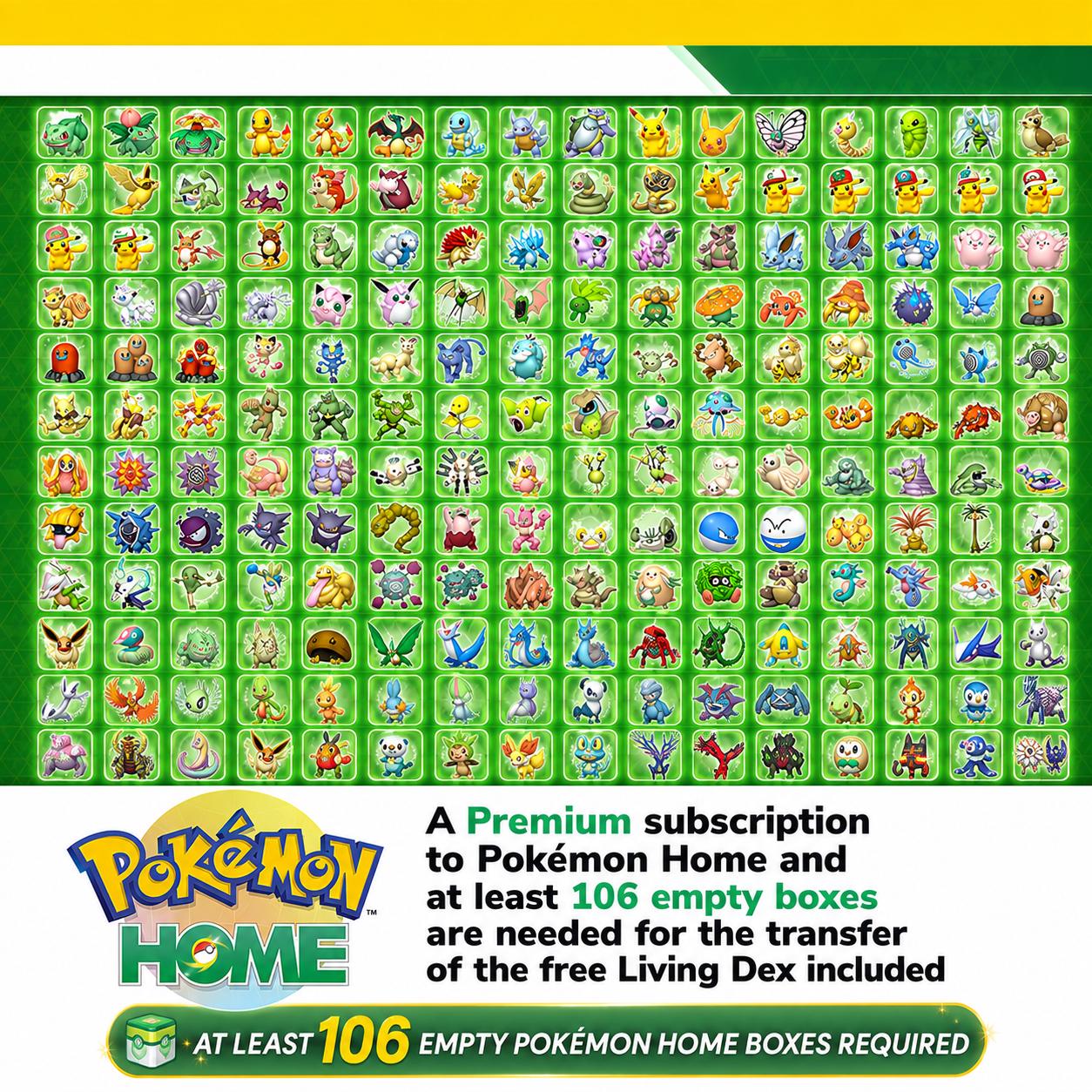 Complete Living Dex 3000+ Pokemon HOME, All Switch Games, All Forms, Legendaries & Mythicals