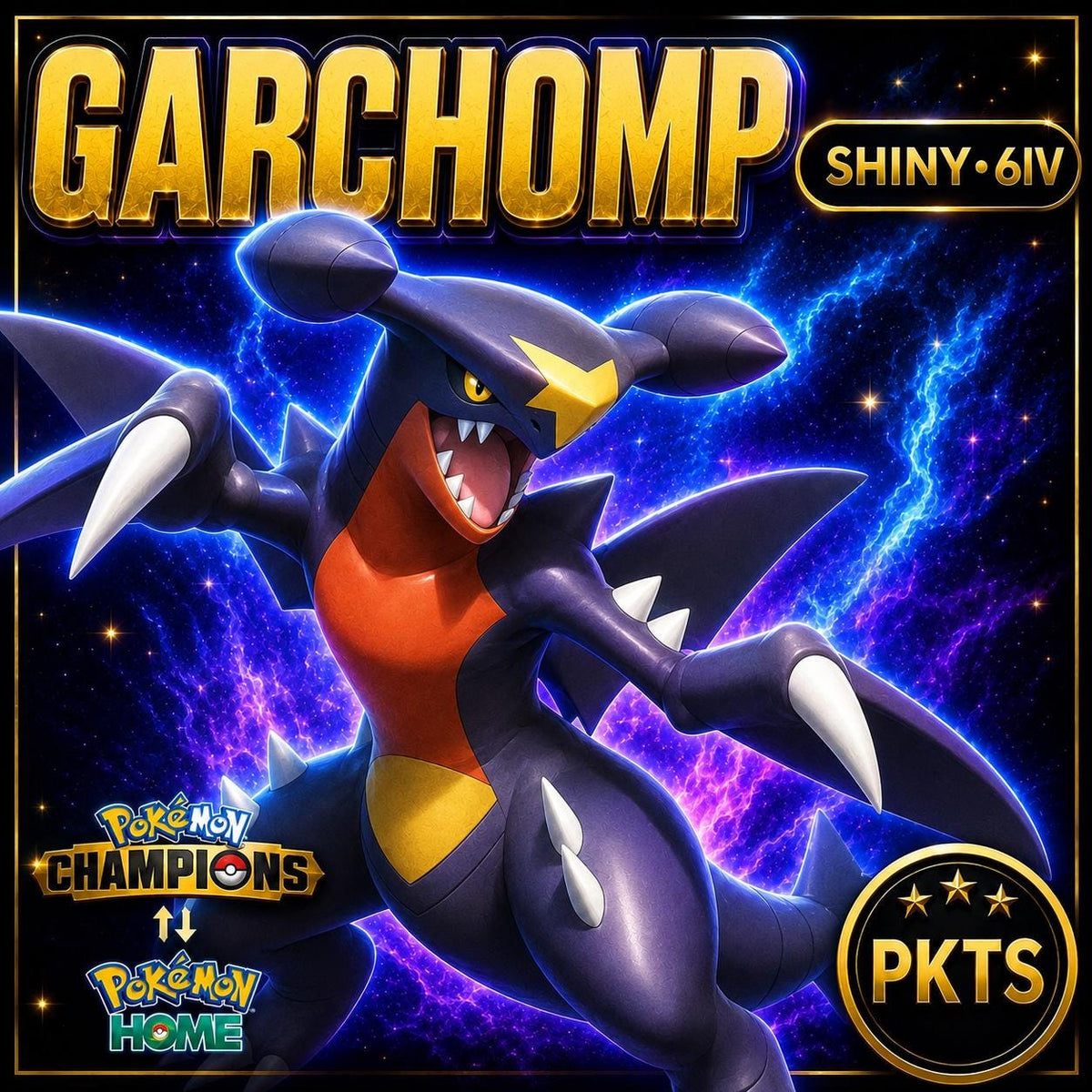 Shiny Garchomp Pokémon Champions 6IV Competitive Battle Ready