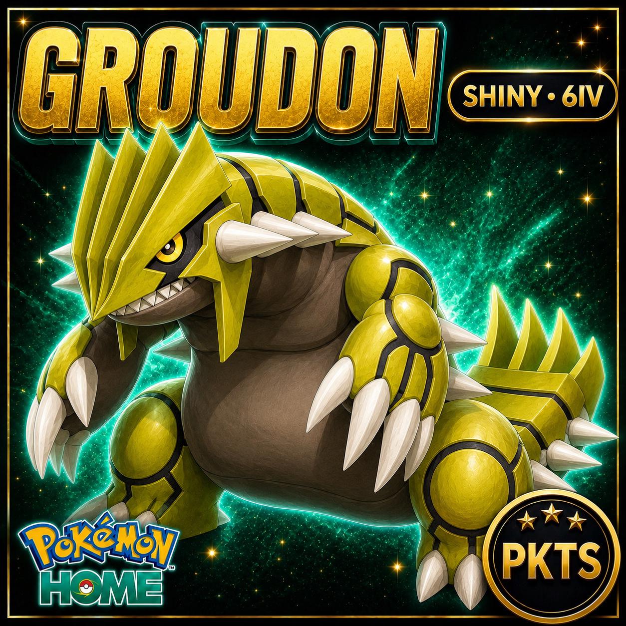 Shiny Groudon Pokémon HOME 6IV Competitive Battle Ready