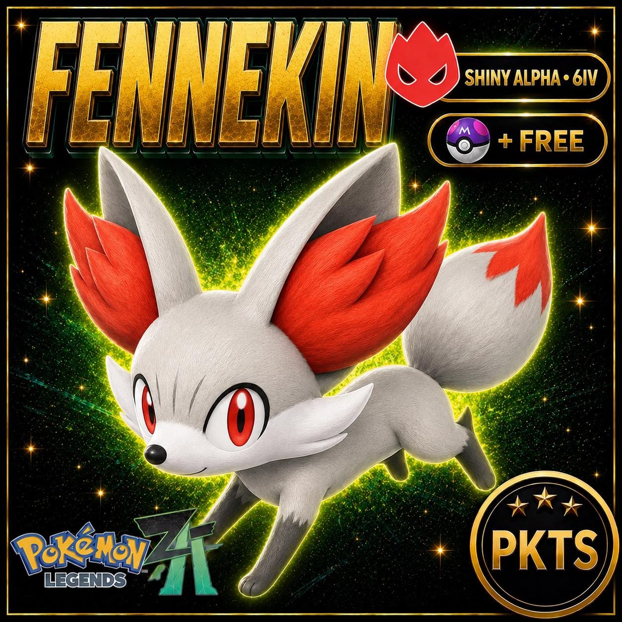 Pokemon Za Lvl 5 Modest SHINY ALPHA 6IV Fennekin Pokémon Legends ZA 6IV Competitive Battle