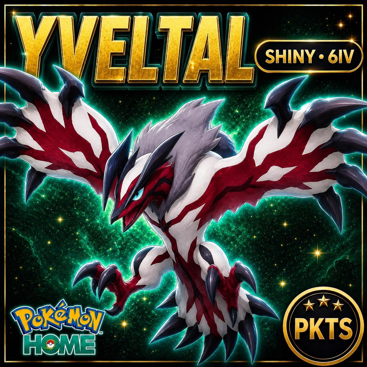 Shiny YVELTAL Pokémon HOME 6IV Competitive Battle Ready
