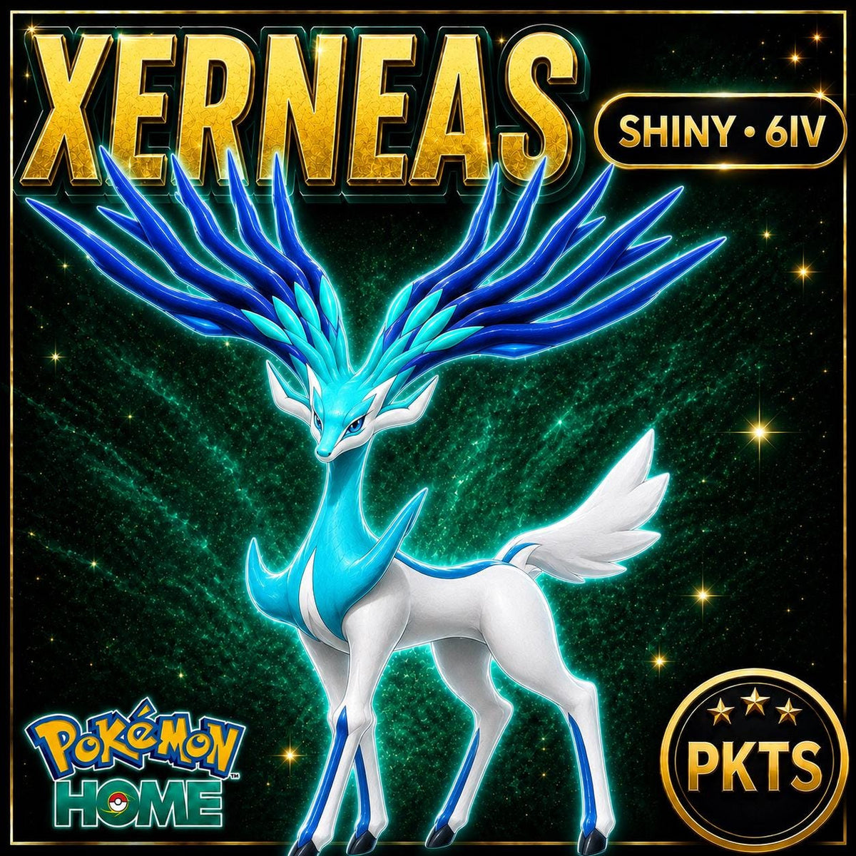 Shiny XERNEAS Pokémon HOME 6IV Competitive Battle Ready