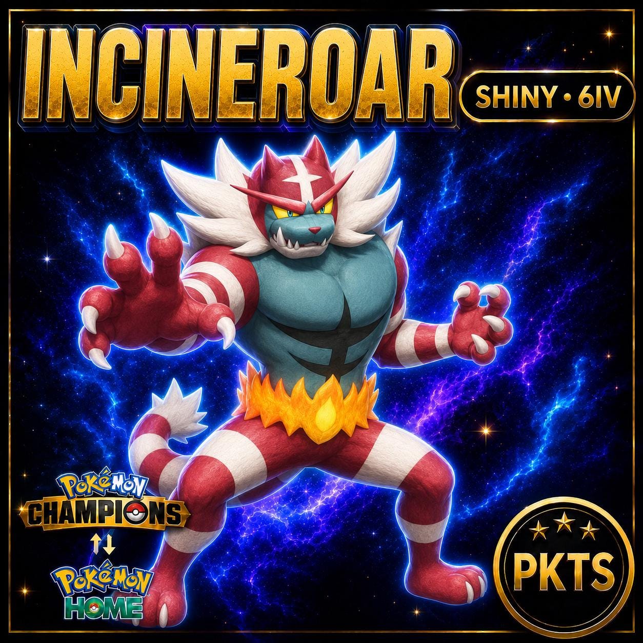 Shiny Incineroar Pokémon Champions 6IV Competitive Battle Ready