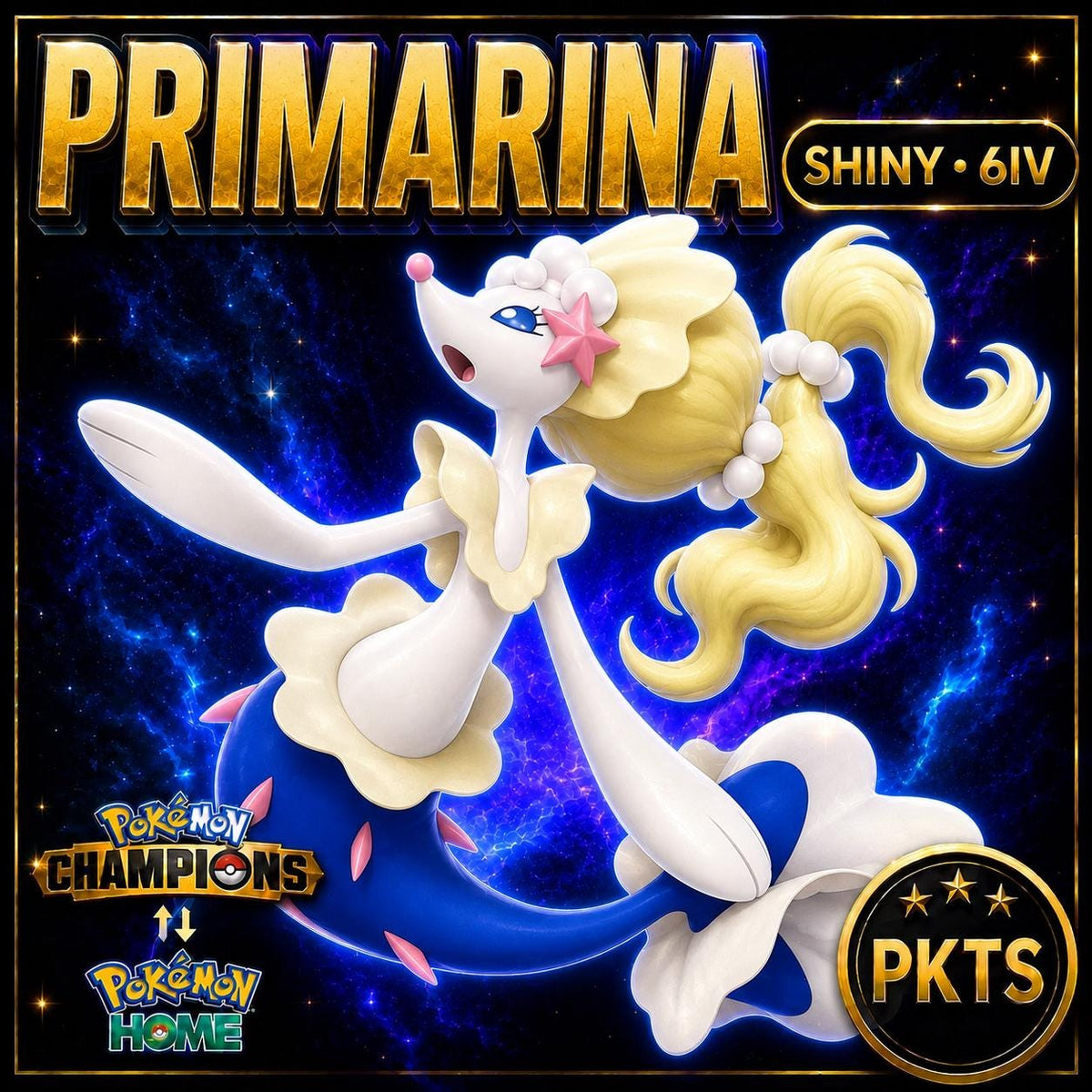 Shiny Primarina Pokémon Champions 6IV Competitive Battle Ready