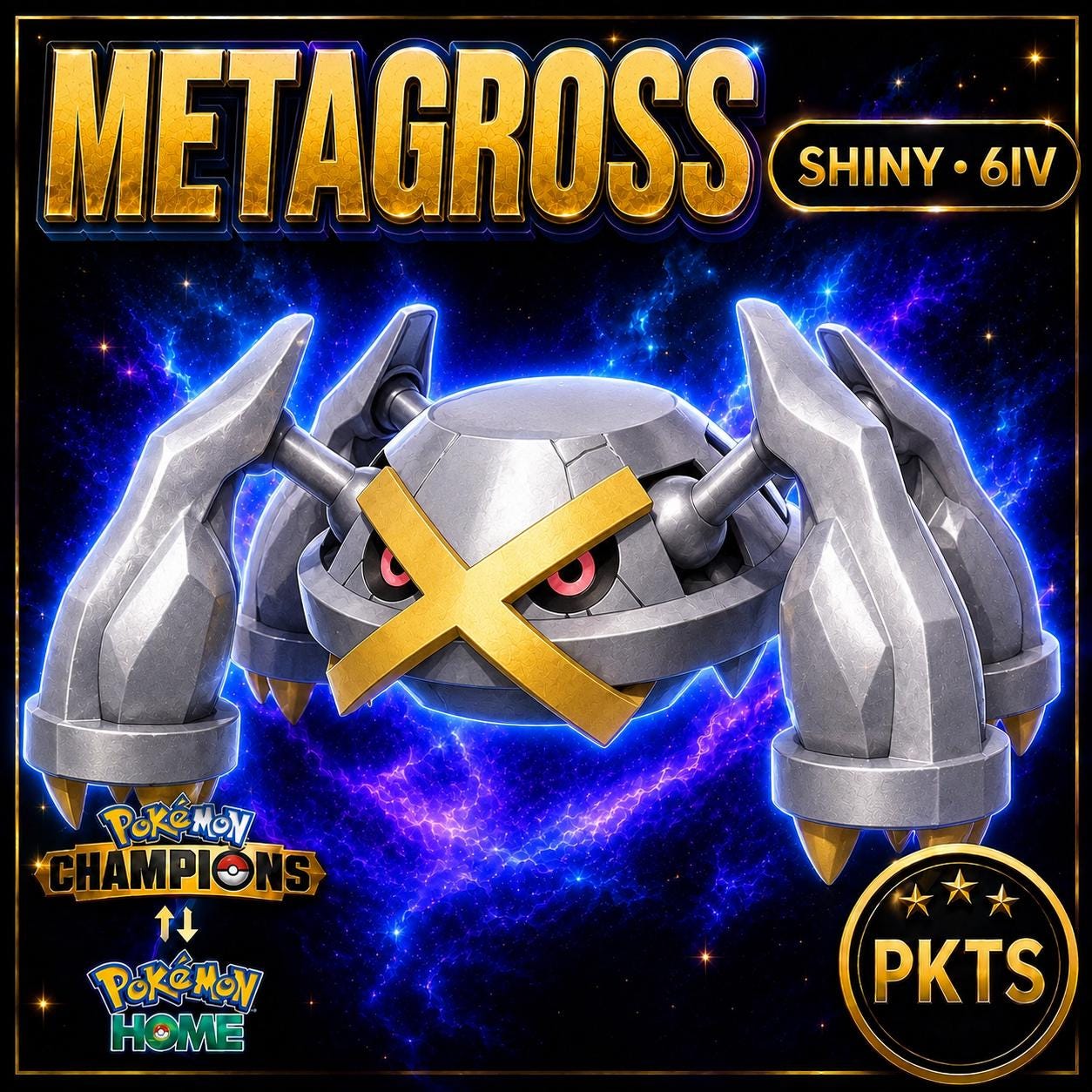 Shiny Metagross Pokémon Champions 6IV Competitive Battle Ready