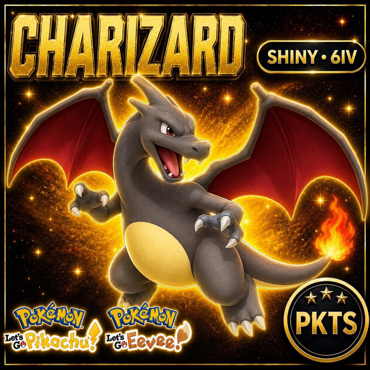 Shiny Charizard Lets Go Pikachu Eevee 6IV Competitive Battle Ready
