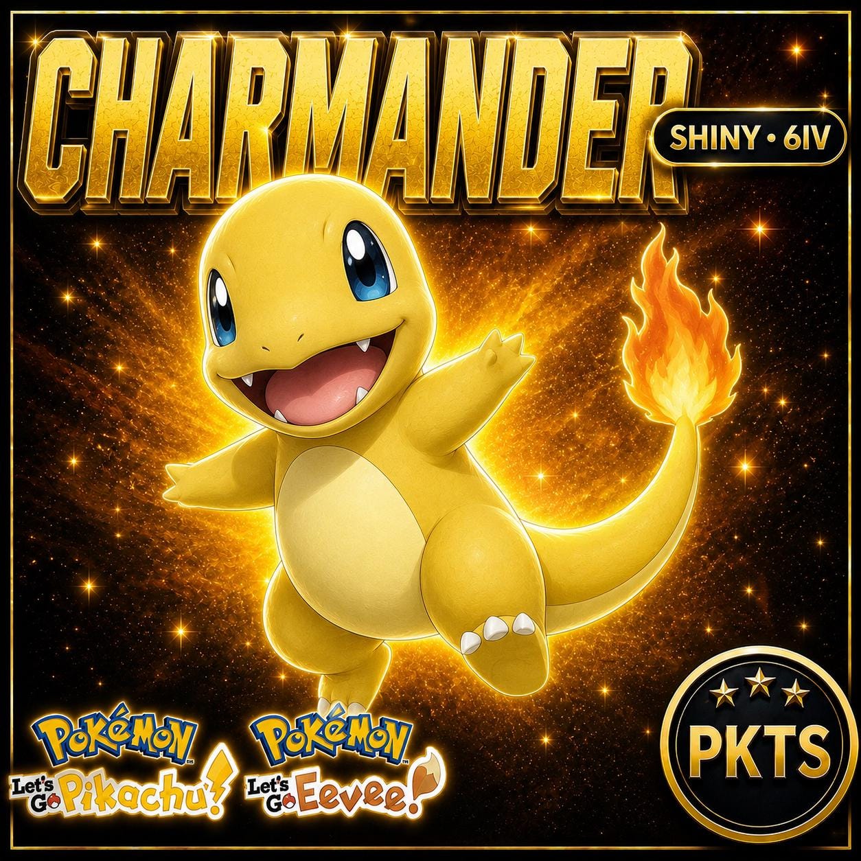 SHINY 6IV Charmander Pokémon Lets Go Pikachu Eevee 6IV Competitive Battle Ready