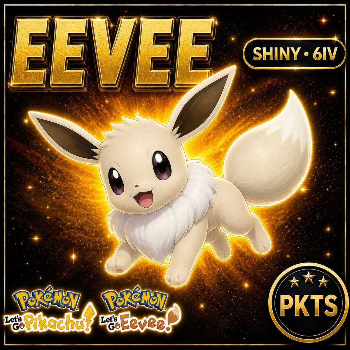 SHINY 6IV Eevee Pokémon Lets Go Pikachu Eevee 6IV Competitive Battle Ready