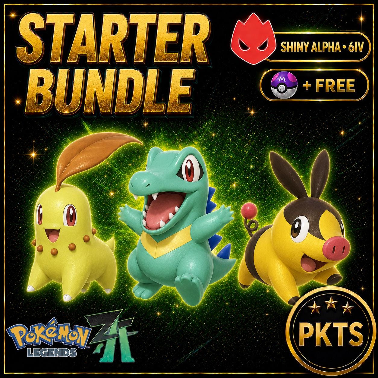 Pokemon ZA Alpha Starter Bundle Shiny 6IV Battle Ready