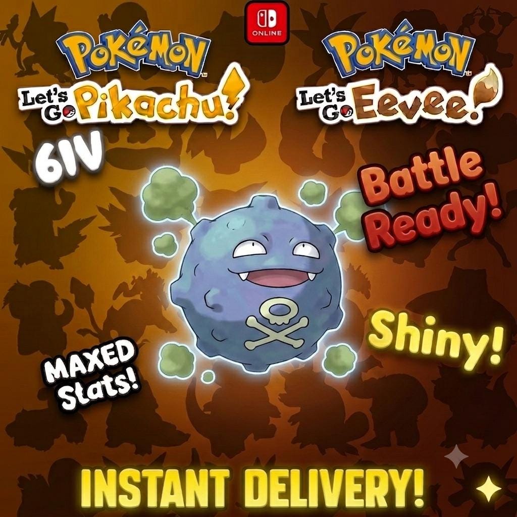 Shiny Koffing Lets Go Pikachu Eevee 6IV Competitive Battle Ready