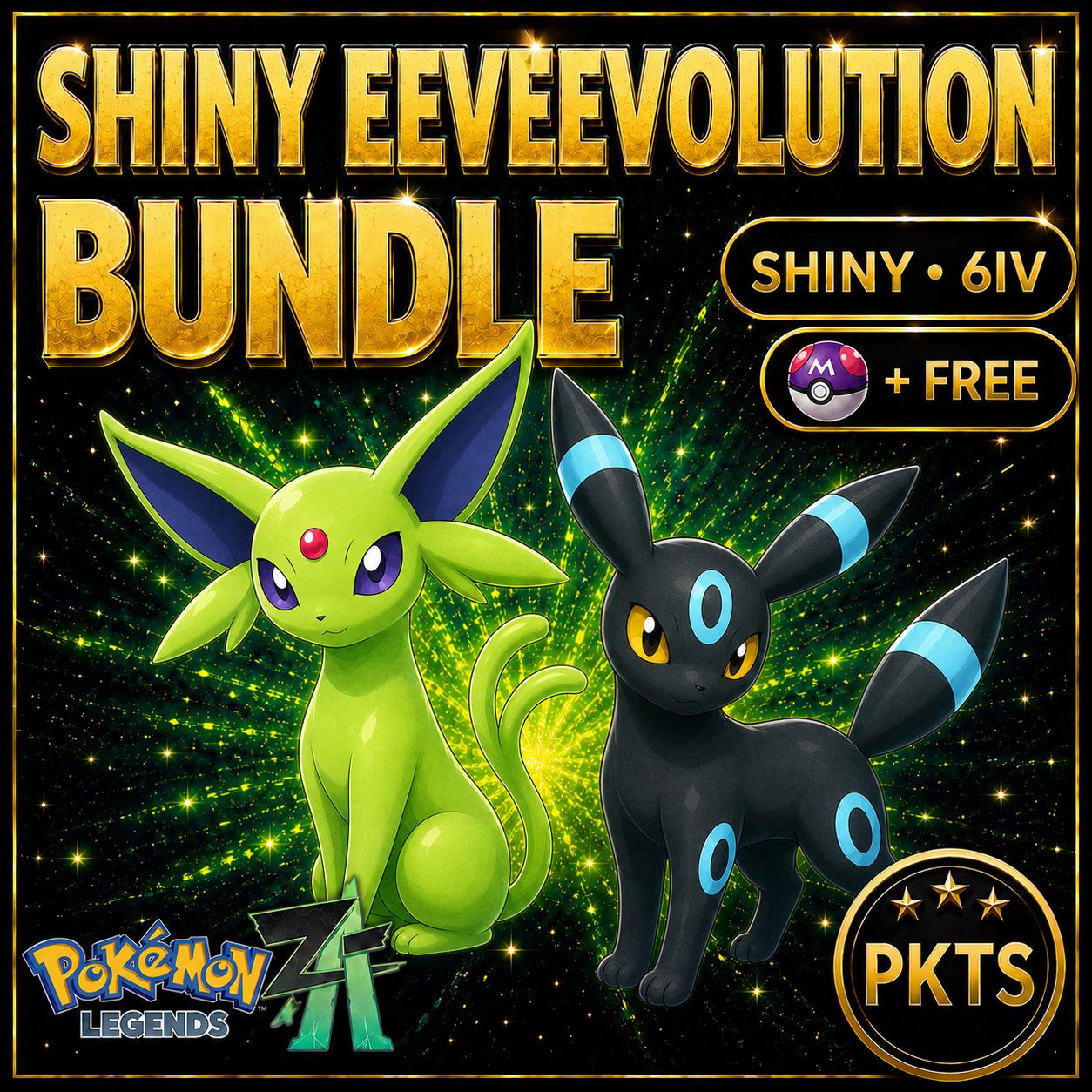 Pokemon ZA Shiny Espeon Umbreon Duo 6IV Max Stats Eeveelution Custom Battle Ready Bundle