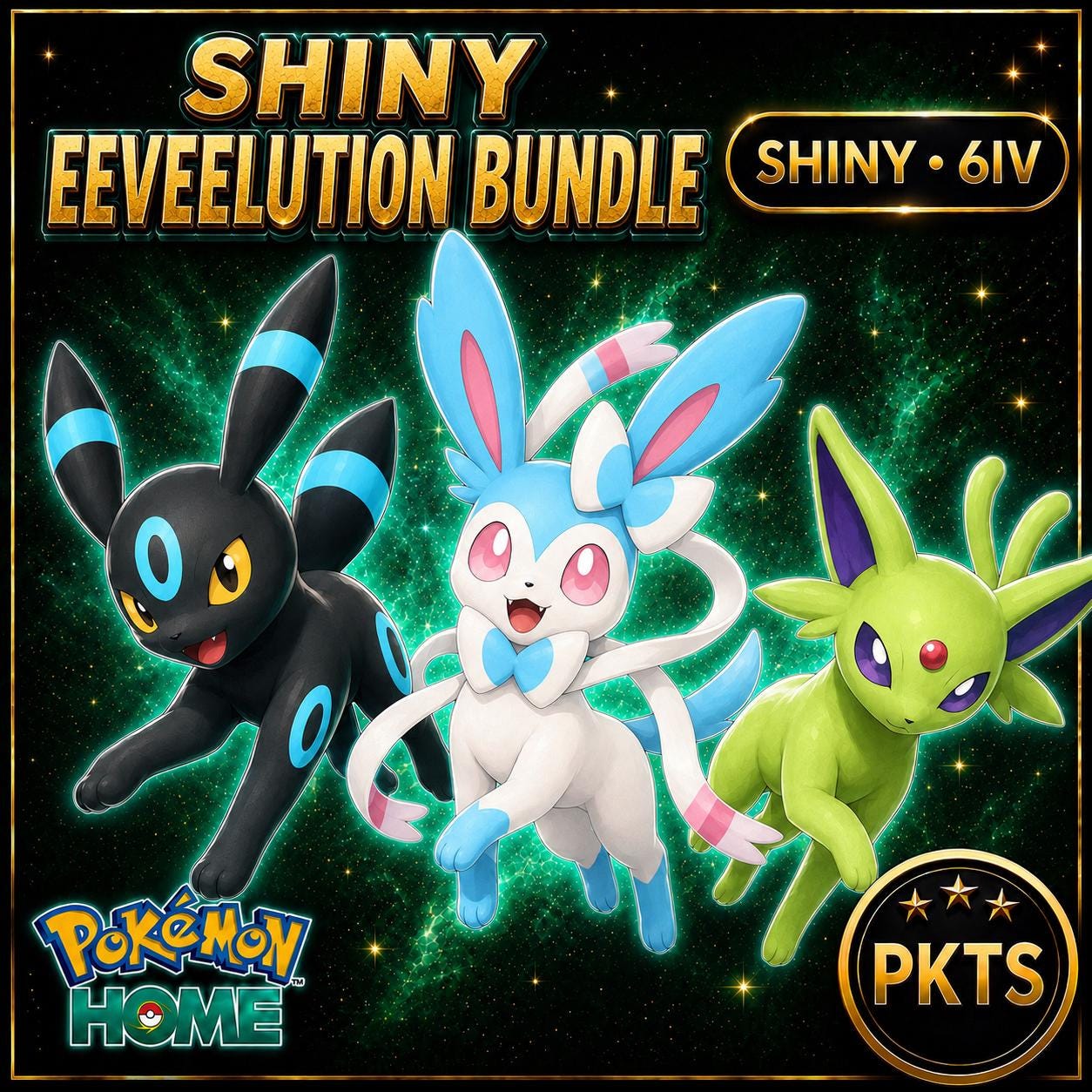 Shiny Umbreon Sylveon Espeon Pokémon HOME Bundle 6IV Competitive Battle Ready