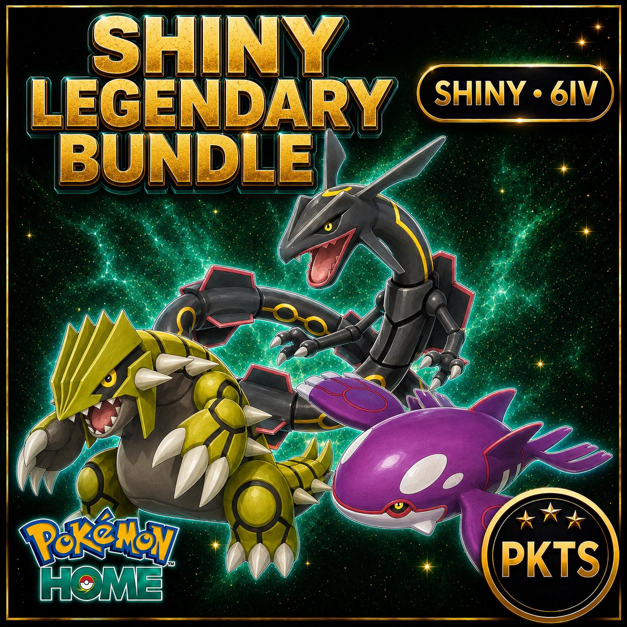 Shiny Rayquaza Groudon Kyogre Pokémon HOME Bundle 6IV Competitive Battle Ready