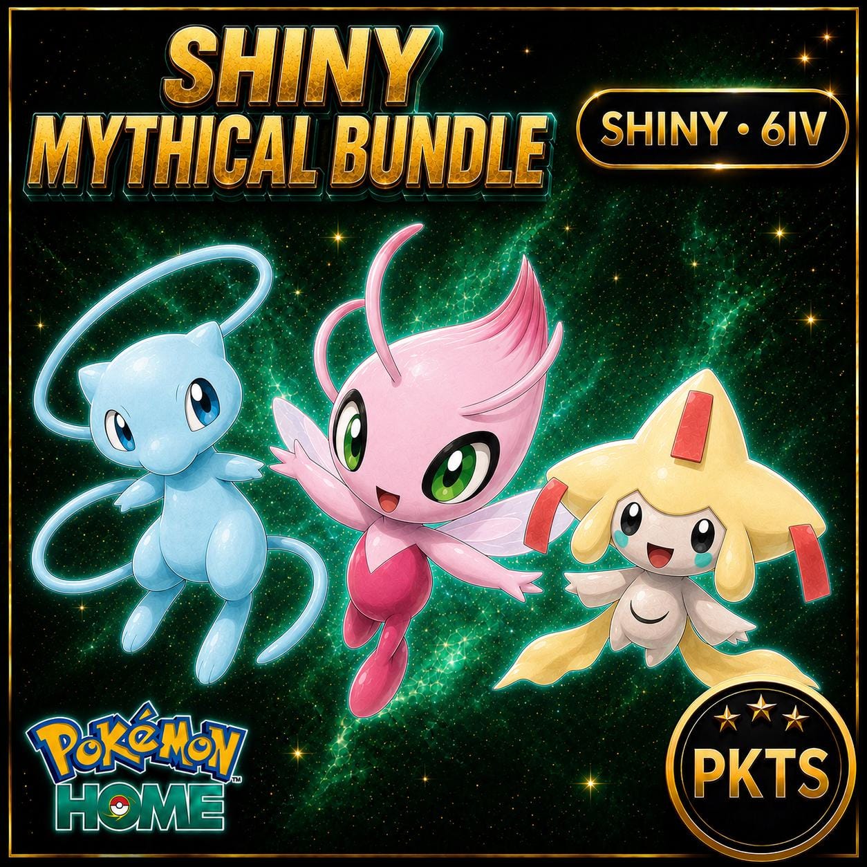 Shiny Mew Celebi Jirachi Pokémon HOME Bundle 6IV Competitive Battle Ready