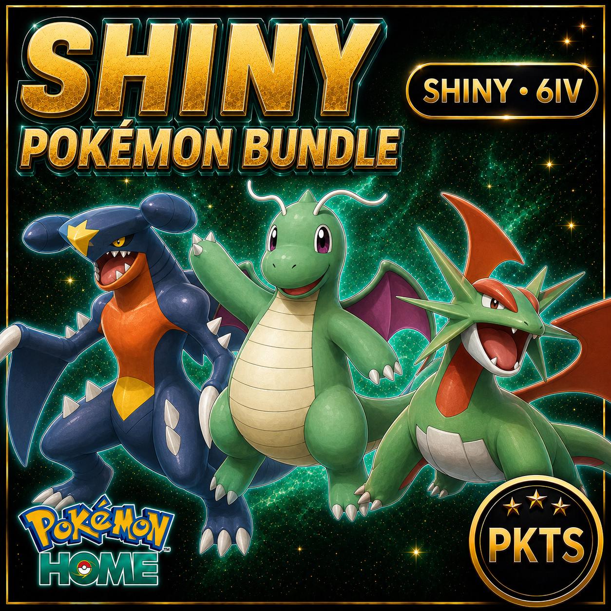 Shiny Garchomp Dragonite Salamence Pokémon HOME Bundle 6IV Competitive Battle Ready