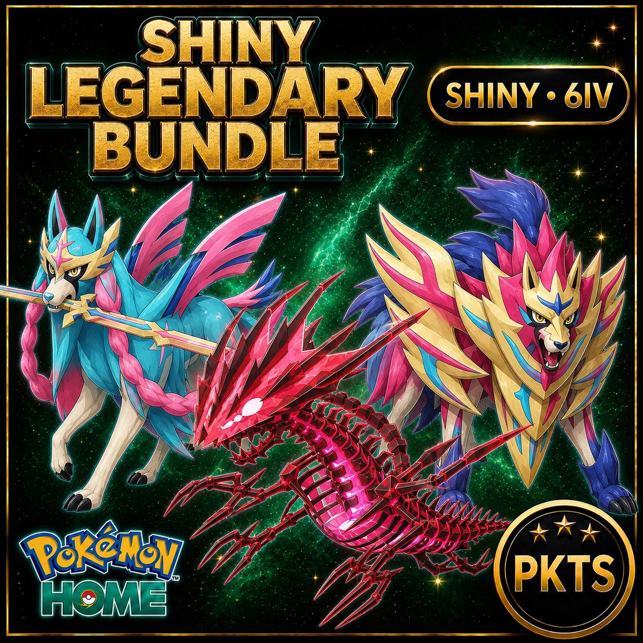 Shiny Zacian Zamazenta Eternatus Pokémon HOME Bundle 6IV Competitive Battle Ready