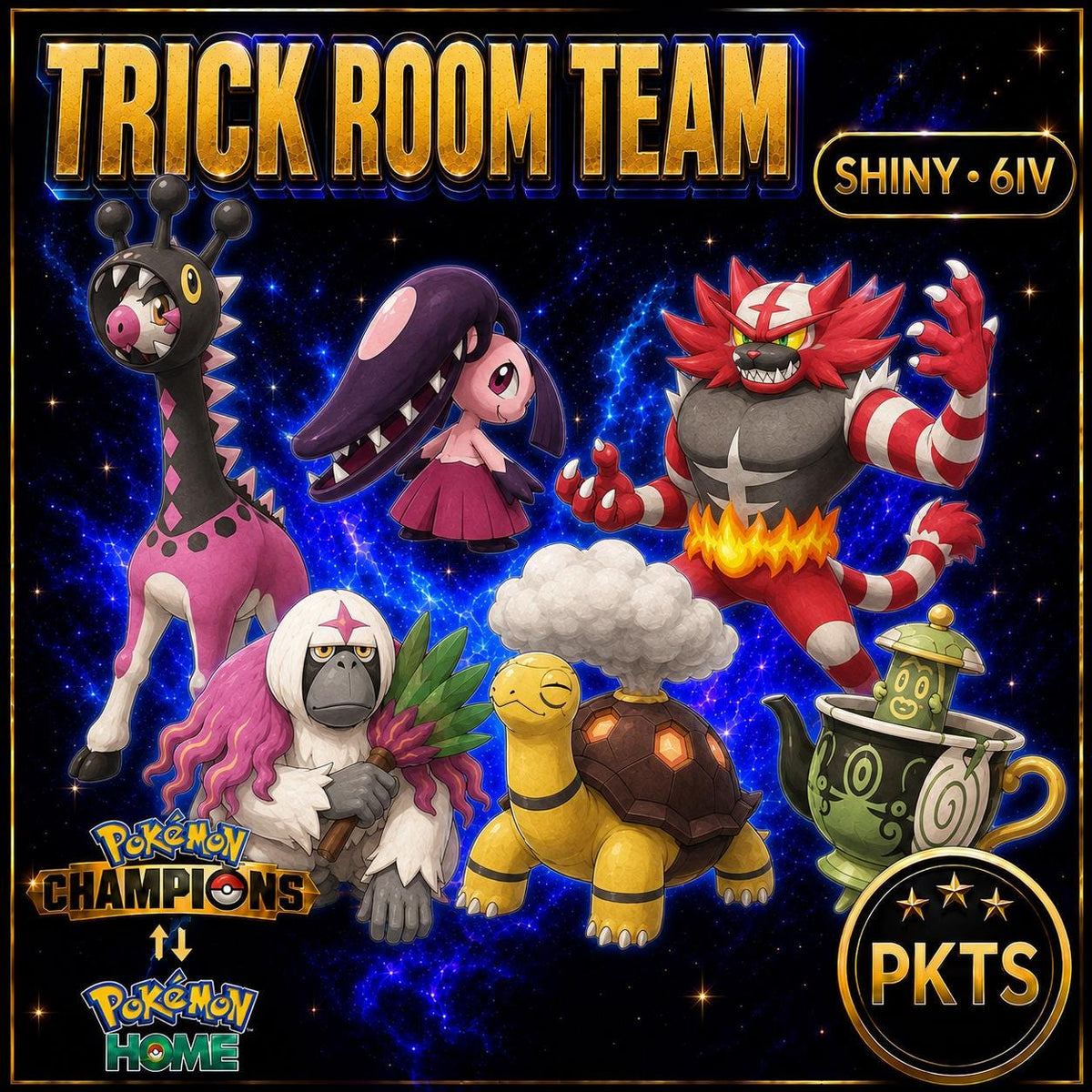 Shiny Trick Room Team Pokémon Champions 6IV Competitive Battle Ready