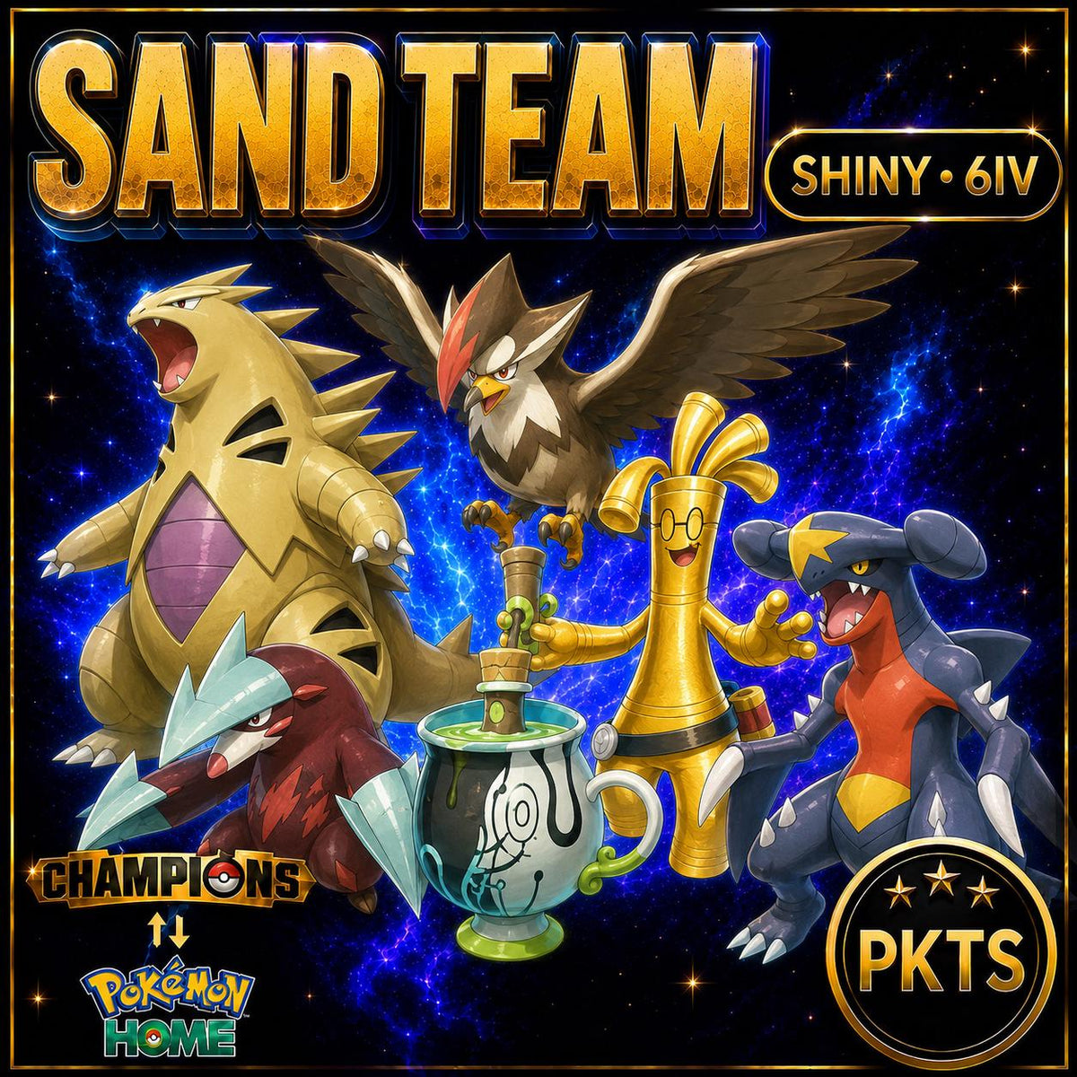 Shiny Sand Team Pokémon Champions 6IV Competitive Battle Ready