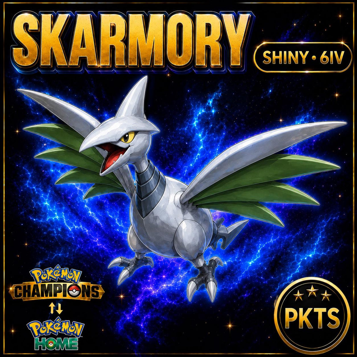 Shiny Skarmory Pokémon Champions 6IV Competitive Battle Ready