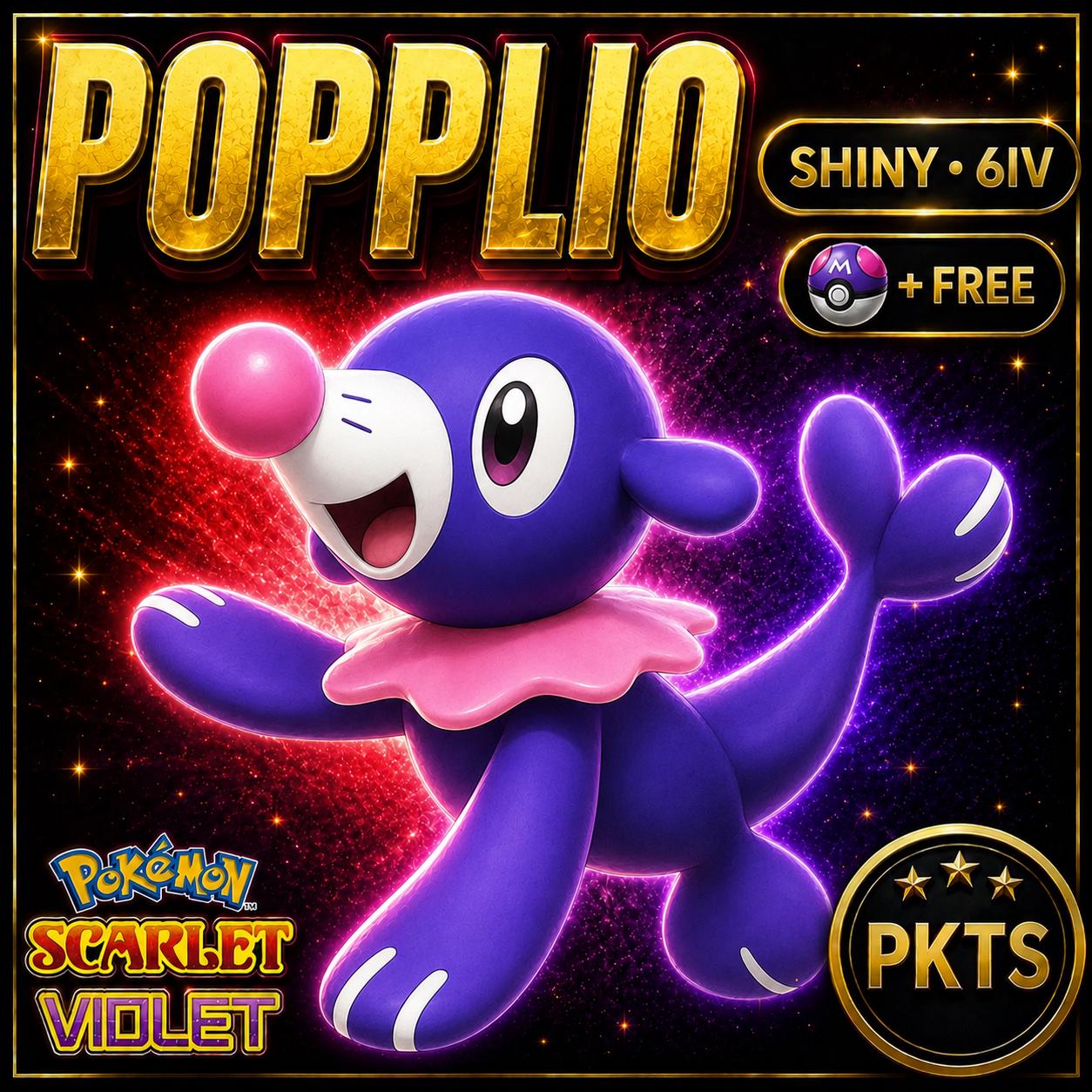 Shiny POPPLIO Pokémon Scarlet and Violet 6IV Competitive Battle Ready