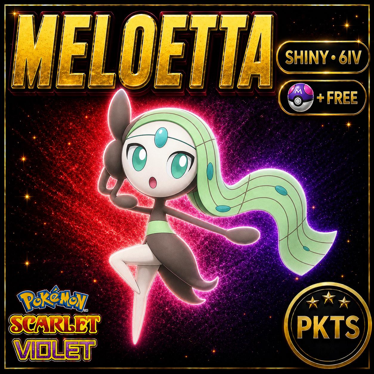 Shiny MELOETTA Pokémon Scarlet and Violet 6IV Pokemon Competitive Mythical Pokemon Pokedex Pokerus
