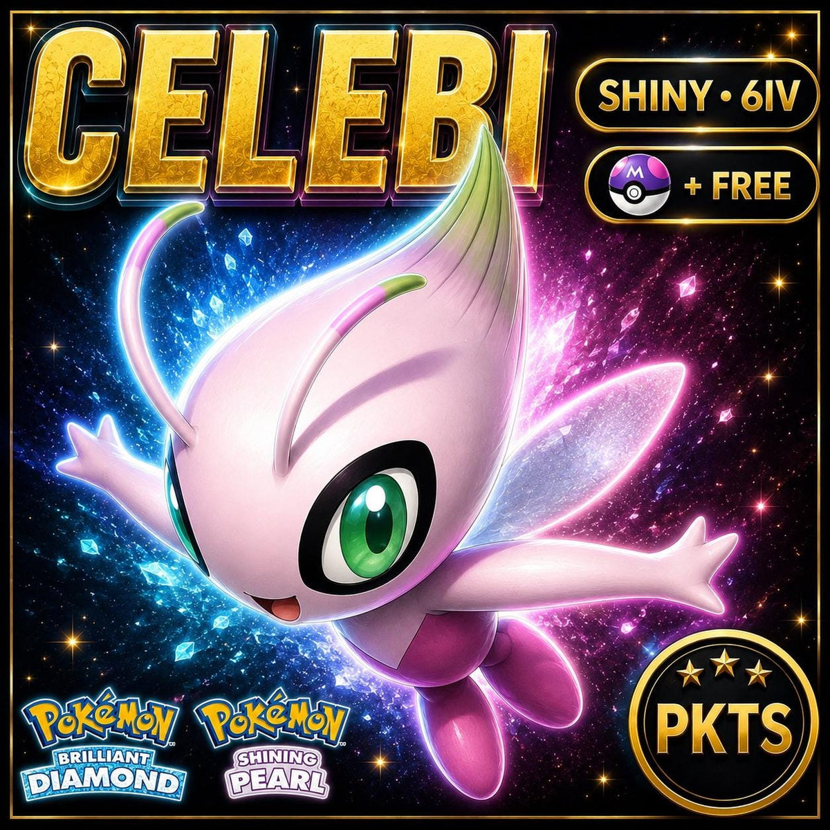 Shiny Celebi Pokemon Brilliant Diamond Shining Pearl 6IV Competitive Battle Ready
