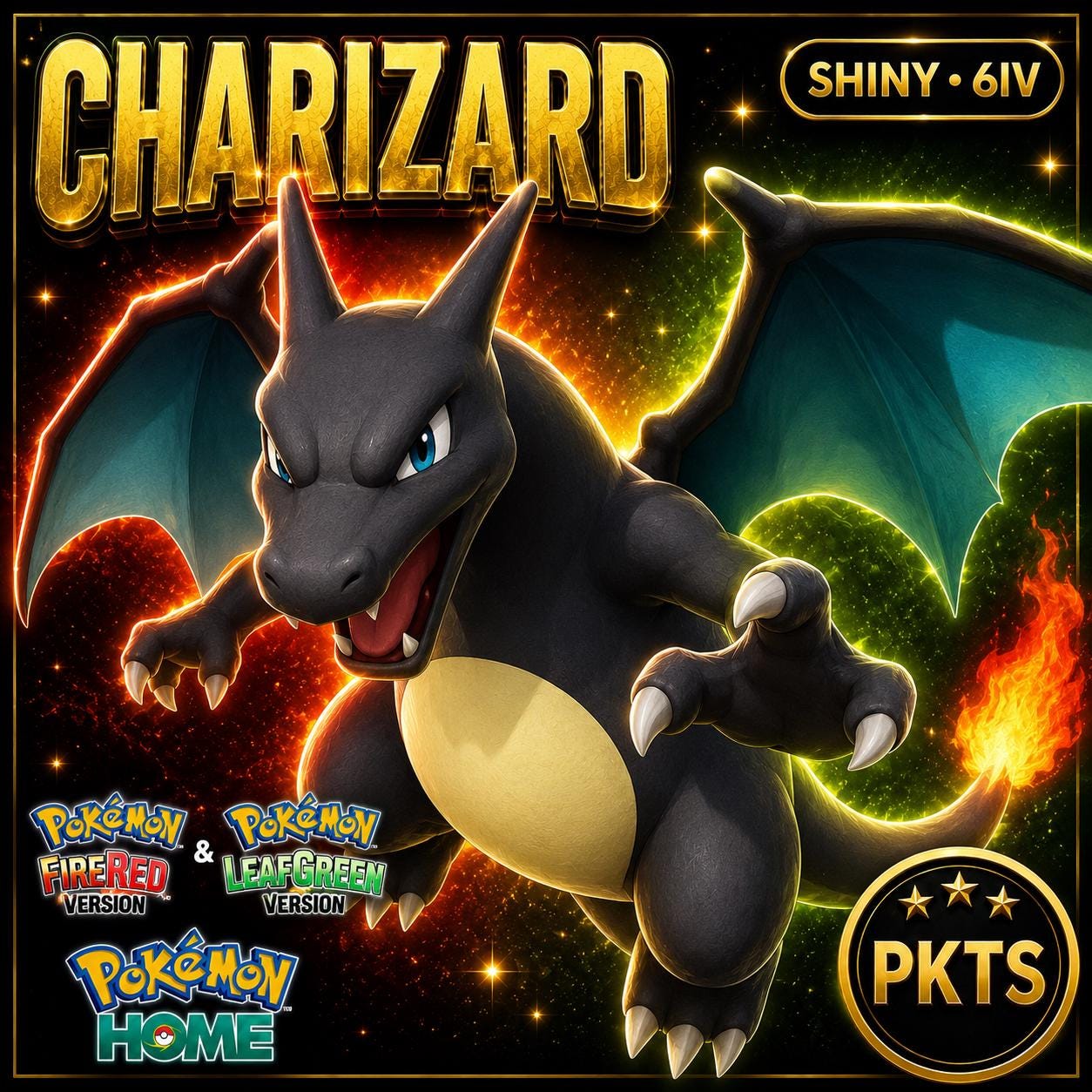 SHINY CHARIZARD Pokémon FireRed LeafGreen 6IV Competitive Battle Ready