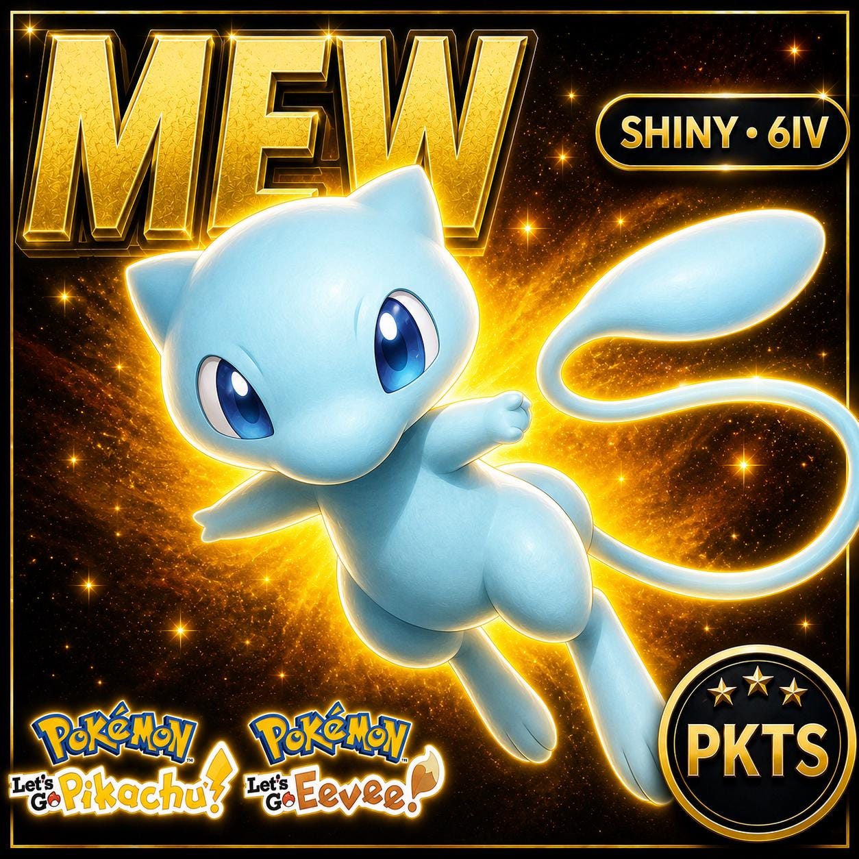 Shiny Mew Pokémon Lets Go Pikachu Lets Go Eevee 6IV Competitive Battle Ready