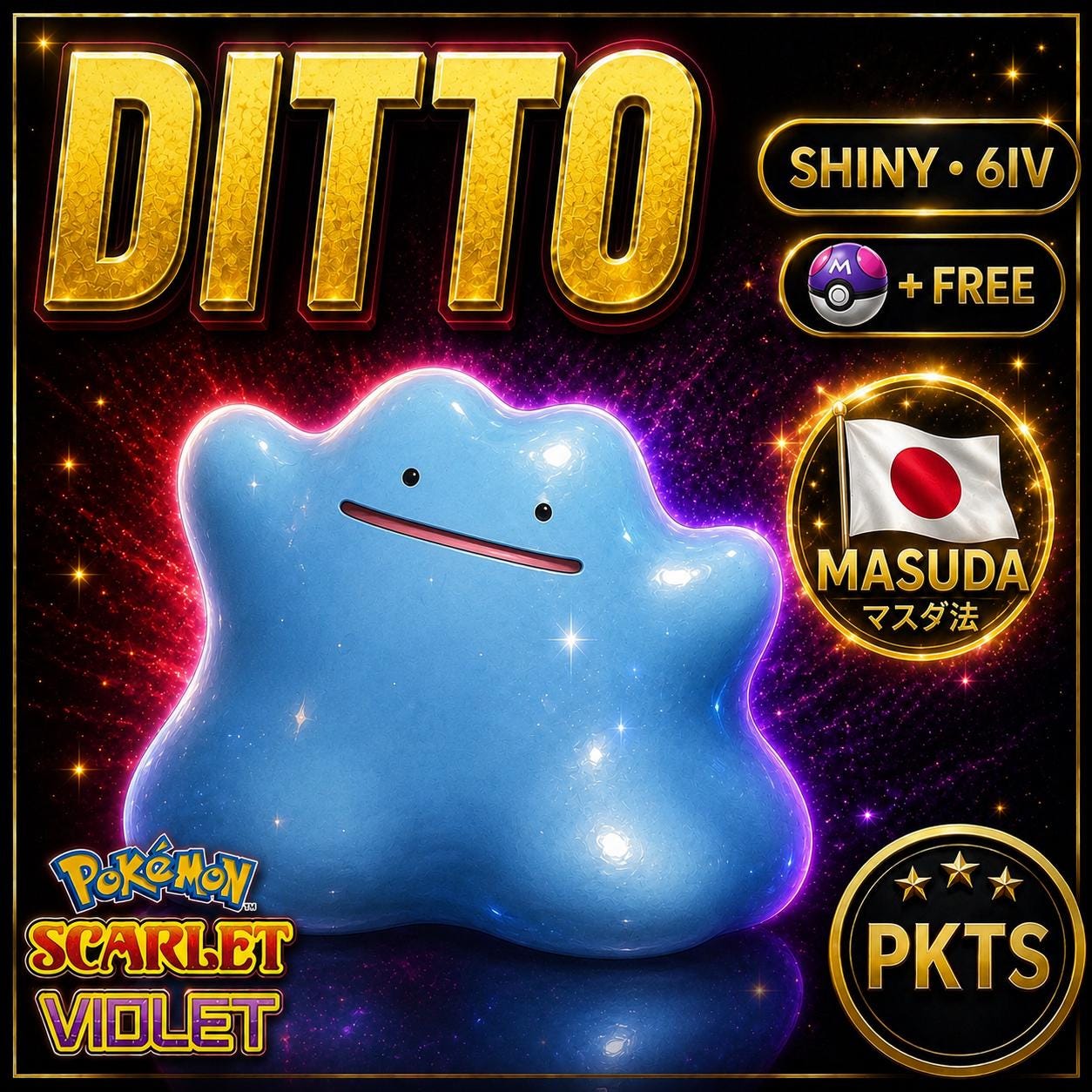 Shiny DITTO Bold Japanese Masuda Pokémon Breeding Shiny Ditto Pokémon SV 6IV Pokémon Shiny